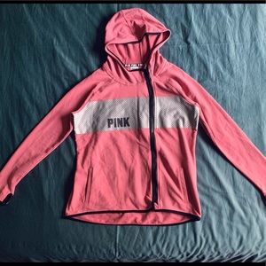 PINK Grey and Pink Side Zip-Up Sweatshirt